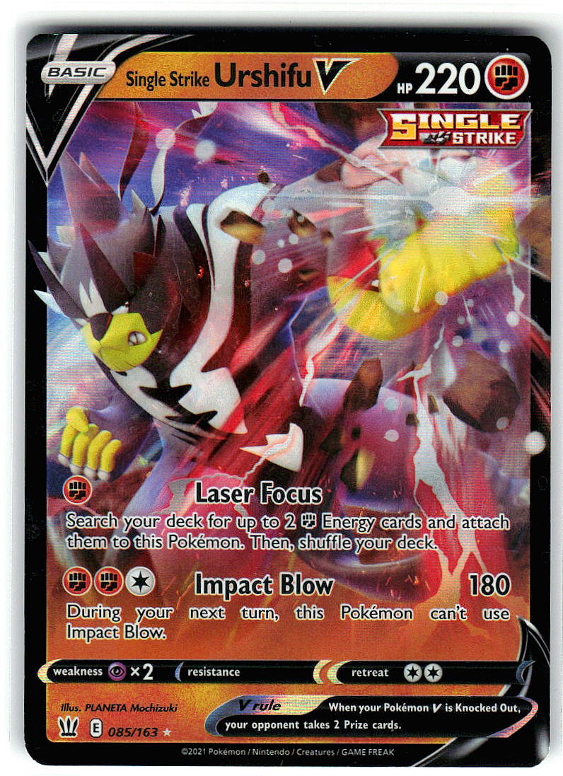 Single Strike Urshifu V 085/163 Holo Ultra Rare Battle Styles Pokemon LP