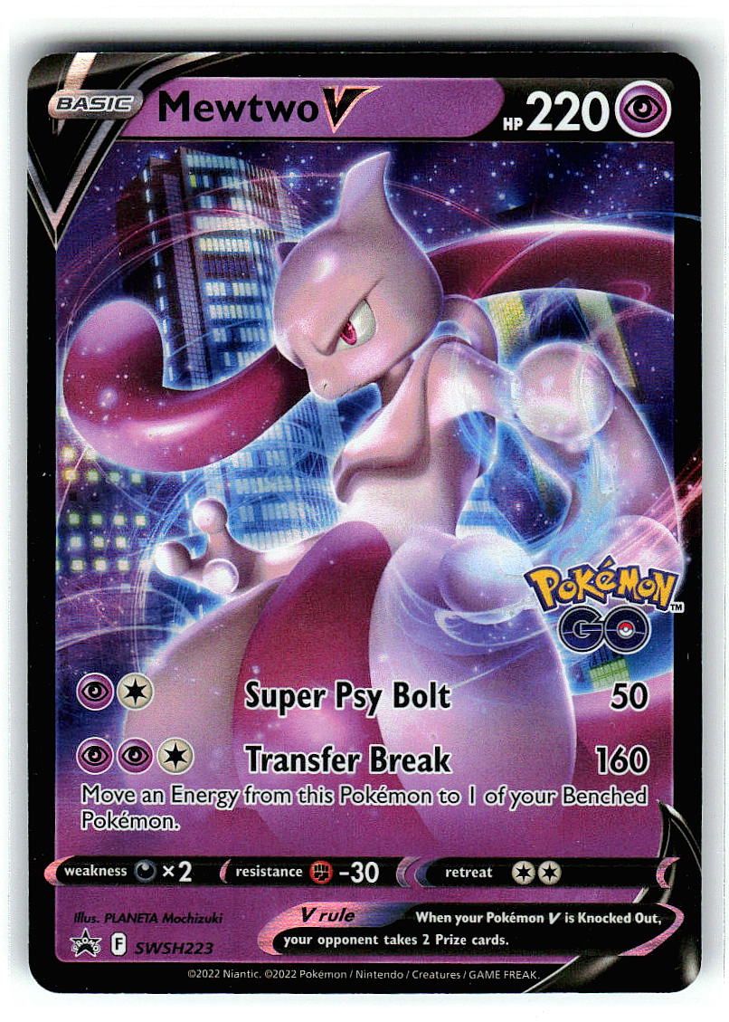Mewtwo V SWSH223 Holo Promo Sword & Shield Promo Pokemon Near Mint