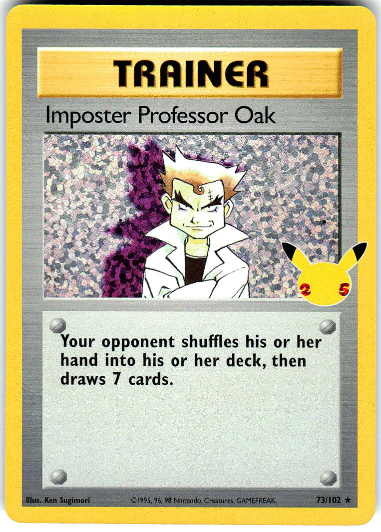 Imposter Professor Oak 73/102 Celebrations: Classic Collection Pokemon Holo NM
