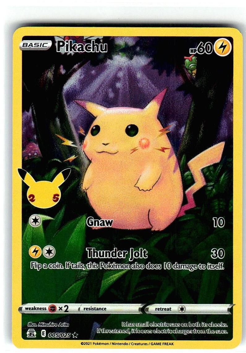 Pikachu 005/025 Holo Rare Celebrations Pokemon Lightly Played