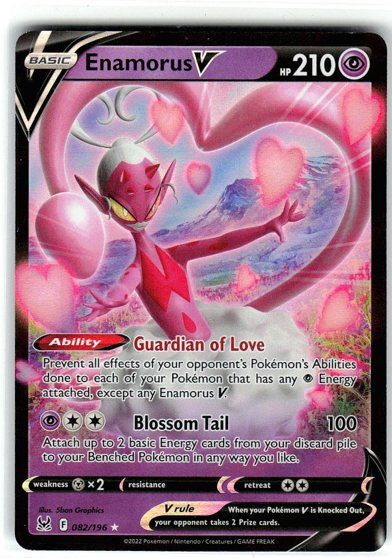 Enamorus V 082/196 Holo Ultra Rare Lost Origin Pokemon Near Mint