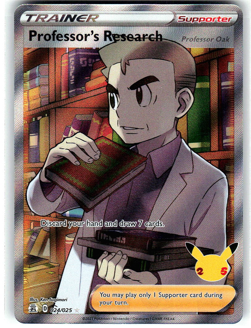 Professor's Research (Professor Oak) 024/025 Celebrations Pokemon Holo NM