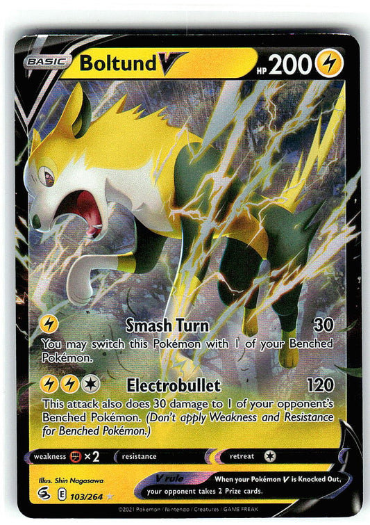 Boltund V 103/264 Holo Ultra Rare Fusion Strike Pokemon Lightly Played
