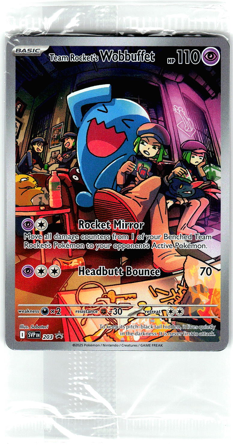 SEALED Team Rocket's Wobbuffet 203 Holo Promo Scarlet & Violet Pokemon Near Mint