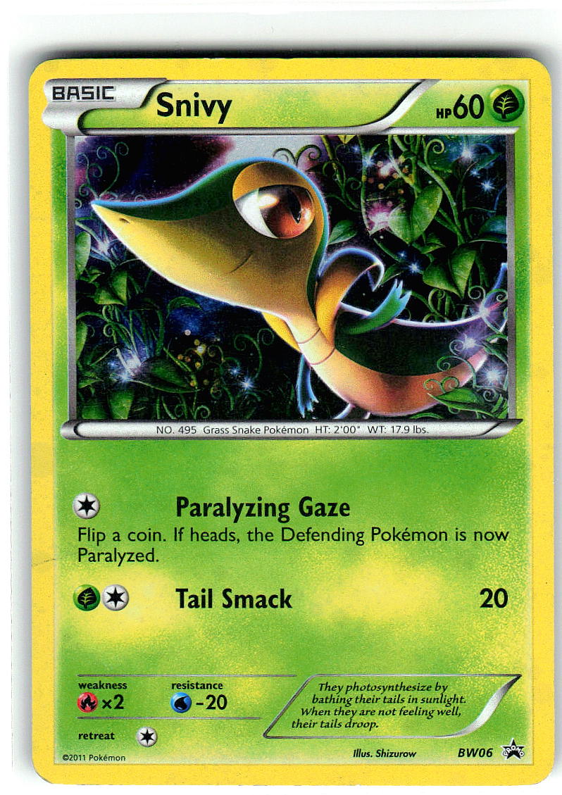 Snivy BW06 Holo Promo Black And White Promo Pokemon Moderately Played
