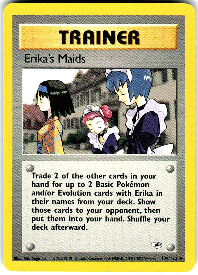 Erika's Maids 109/132 Uncommon Gym Heroes Pokemon Unlimited Lightly Played