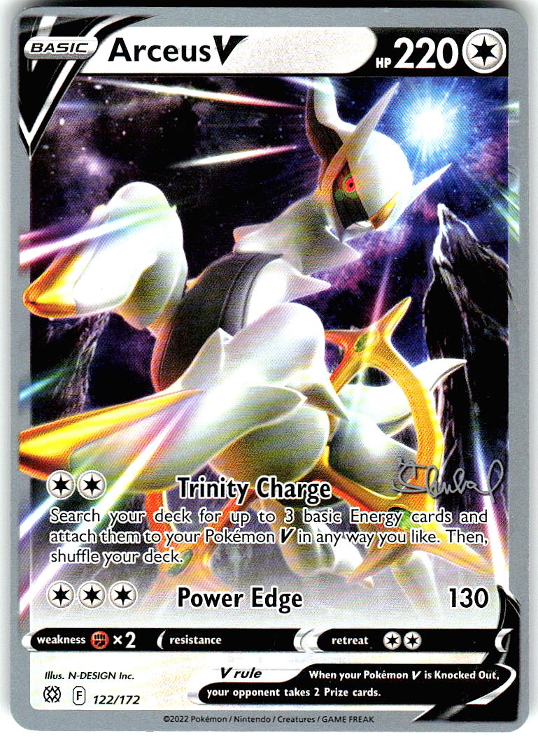 Arceus V 122/172 Holo Ultra Rare Brilliant Stars Pokemon Lightly Played