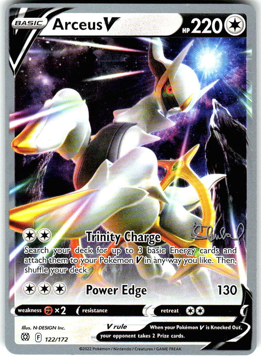 Arceus V 122/172 Holo Ultra Rare Brilliant Stars Pokemon Lightly Played