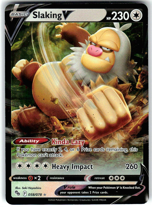 Slaking V 058/078 Holo Ultra Rare Pokemon GO Pokemon Near Mint