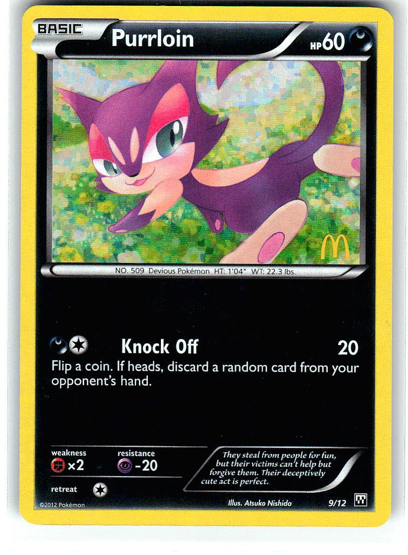 Purrloin 009/012 Holo Promo McDonald's Promos 2012 Pokemon Lightly Played