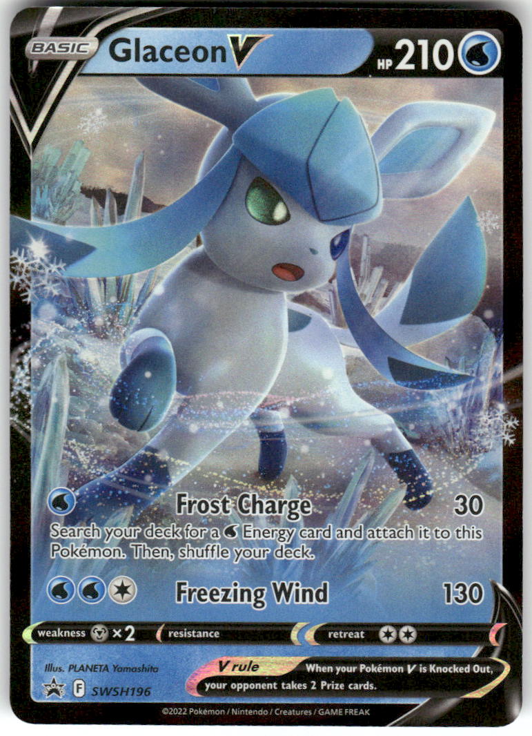 Glaceon V SWSH196 Holo Promo Sword & Shield Promo Pokemon Near Mint