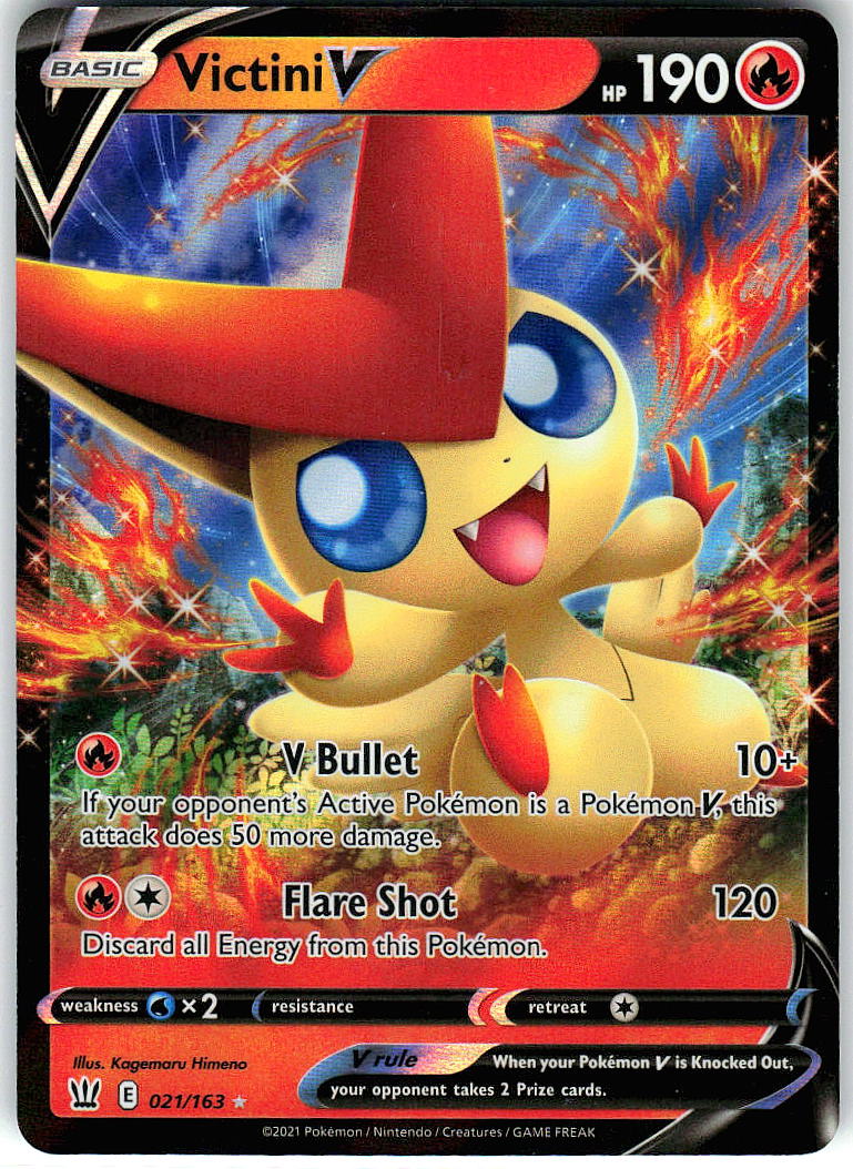 Victini V 021/163 Holo Ultra Rare Battle Styles Pokemon Near Mint