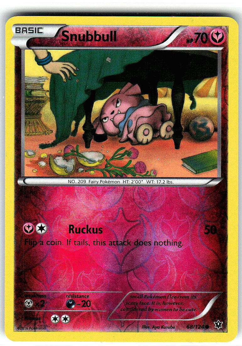 Snubbull 68/124 Common Fates Collide Pokemon Reverse Holo Moderately Played