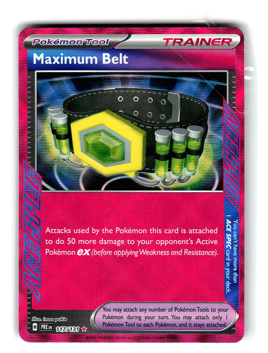 Maximum Belt 117/131 Holo ACE SPEC Prismatic Evolutions Pokemon Near Mint