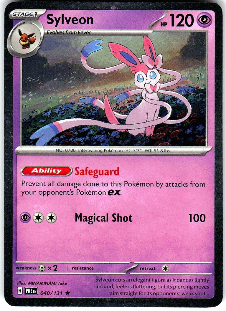 Sylveon 040/131 Holo Rare Prismatic Evolutions Pokemon Lightly Played