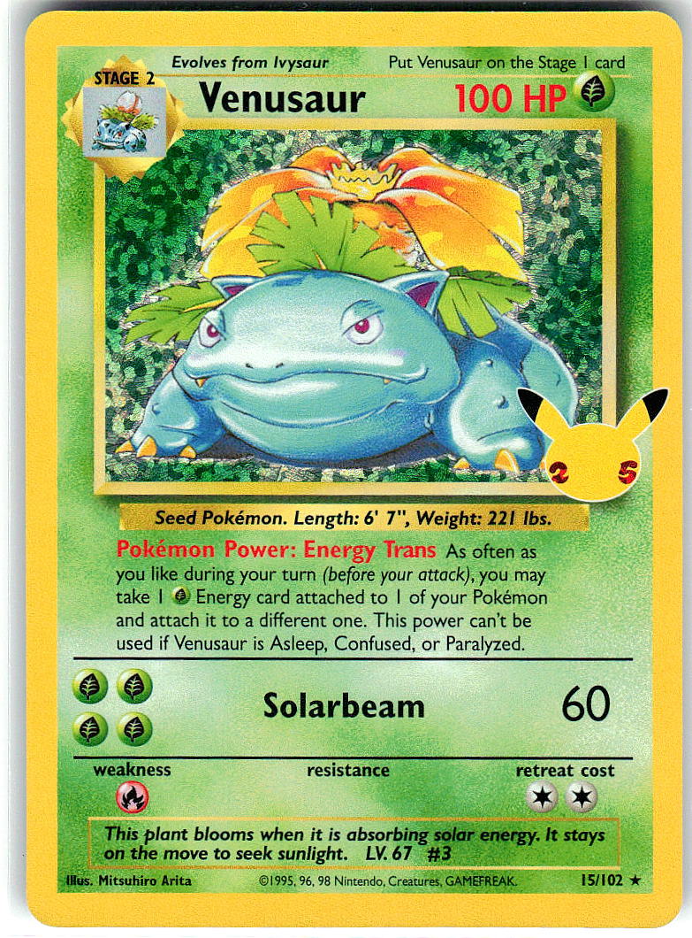 Venusaur 15/102 Celebrations: Classic Collection Pokemon Holo NM