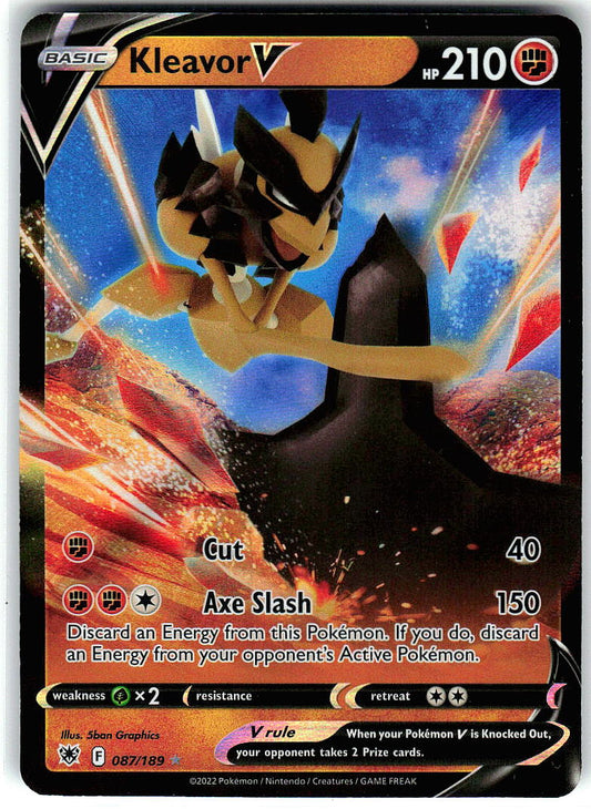 Kleavor V 087/189 Holo Ultra Rare Astral Radiance Pokemon Near Mint