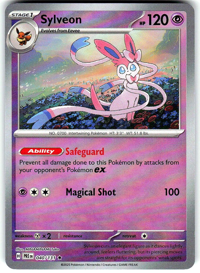 Sylveon 040/131 Holo Rare Prismatic Evolutions Pokemon Near Mint