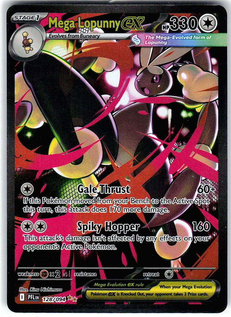 Mega Lopunny ex 128/094 Phantasmal Flames Pokemon Holo NM