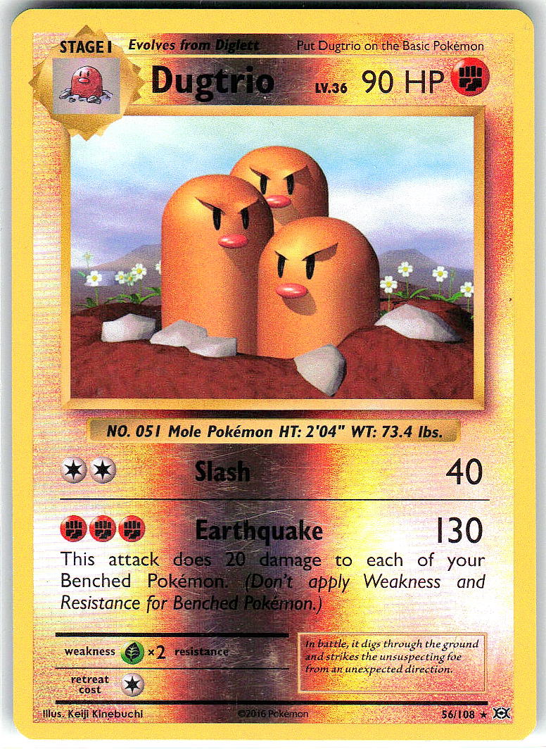 Dugtrio 56/108 Rare Evolutions Pokemon Near Mint