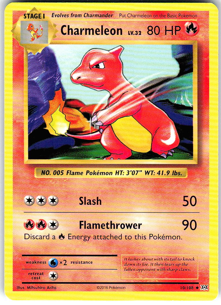 Charmeleon 10/108 Uncommon Evolutions Pokemon Near Mint