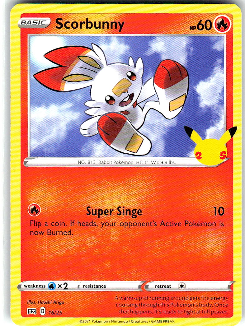 Scorbunny 016/025 Promo McDonald's 25th Anniversary Promos Pokemon LP