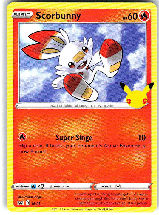 Scorbunny 016/025 Promo McDonald's 25th Anniversary Promos Pokemon LP