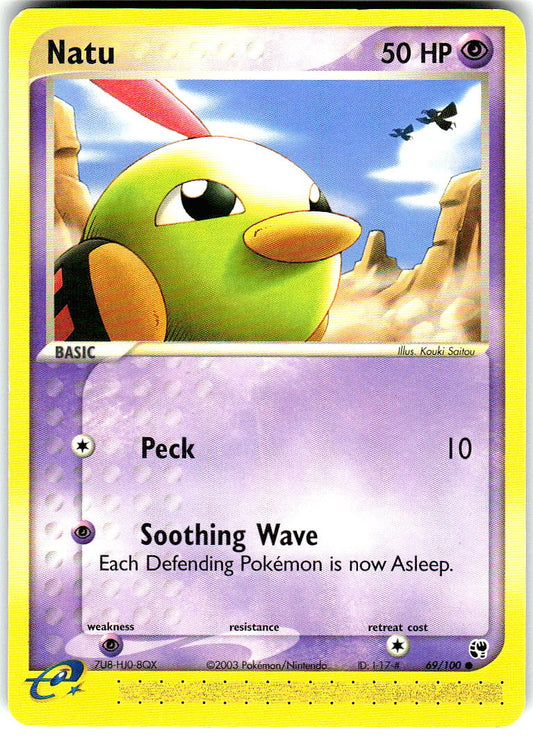 Natu 69/100 Common Sandstorm Pokemon Lightly Played