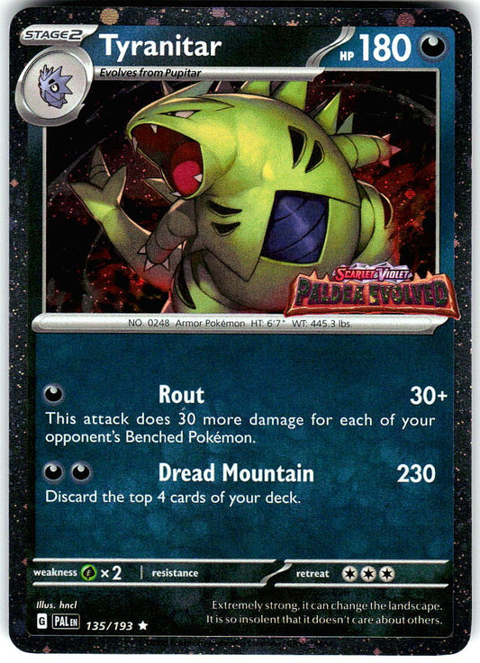 Tyranitar (Paldea Evolved Stamp) 135/193 Holo  Pokemon NM