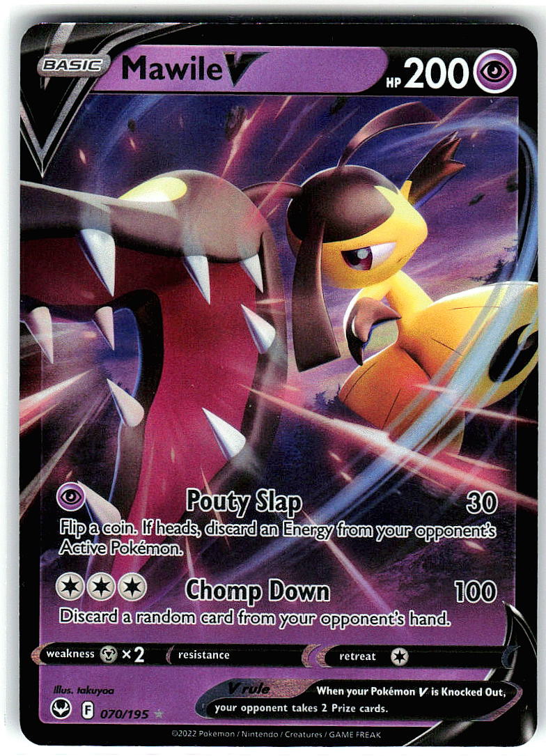 Mawile V 070/195 Holo Ultra Rare Silver Tempest Pokemon Near Mint
