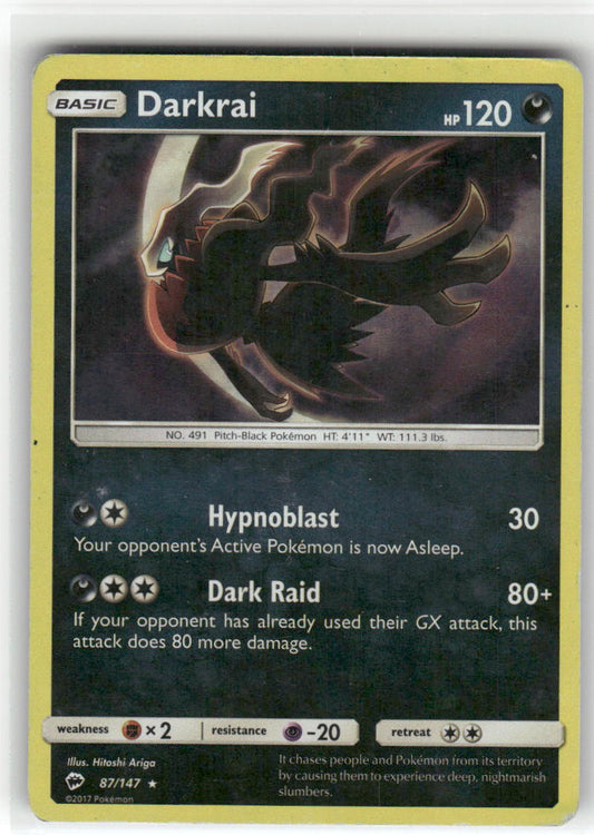Darkrai 87/147 Holo Rare Burning Shadows Pokemon Moderately Played