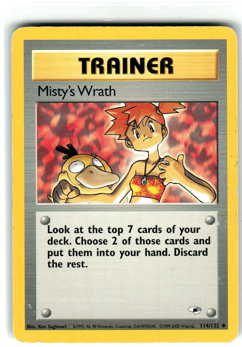 Misty's Wrath 114/132 Uncommon Gym Heroes Pokemon Unlimited Heavily Played