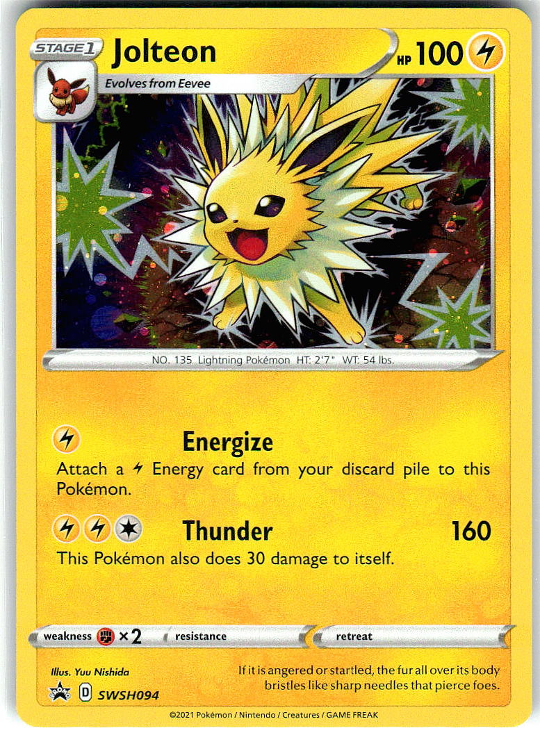 Jolteon SWSH094 Holo Promo Sword & Shield Promo Pokemon Near Mint