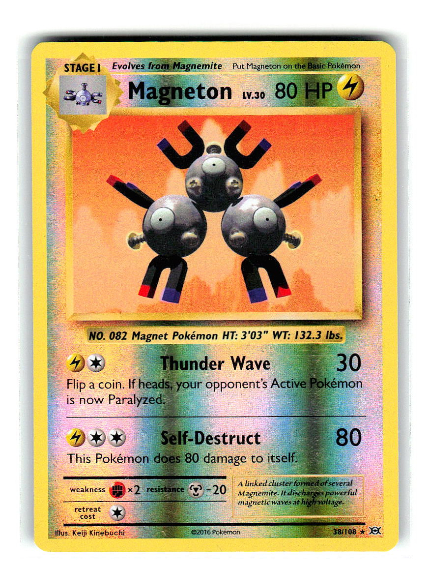 Magneton 38/108 Rare Evolutions Pokemon Reverse Holo Moderately Played