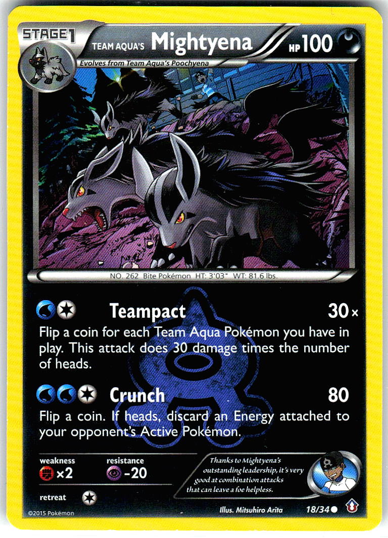 Team Aqua's Mightyena 18/34 Common Double Crisis Pokemon Lightly Played
