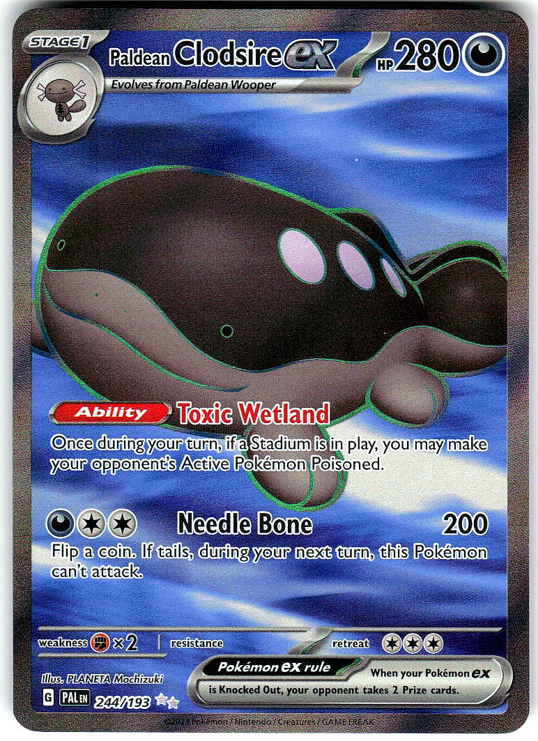 Paldean Clodsire ex 244/193 Double Rare Paldea Evolved Pokemon Holo Near Mint