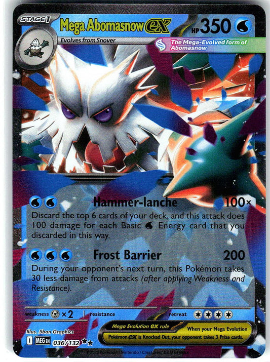 Mega Abomasnow ex 036/132 Double Rare Mega Evolution Pokemon Holo Near Mint