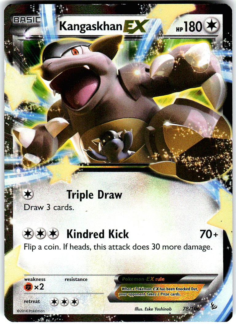 Kangaskhan EX 78/106 Holo Ultra Rare Flashfire Pokemon Heavily Played