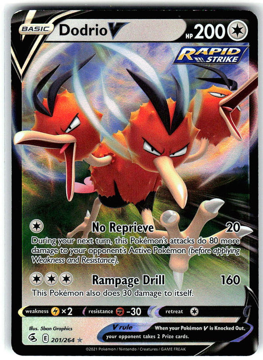 Dodrio V 201/264 Holo Ultra Rare Fusion Strike Pokemon Near Mint