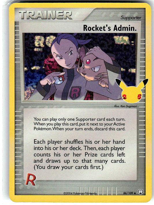 Rocket's Admin. 86/109 Celebrations: Classic Collection Pokemon Holo NM