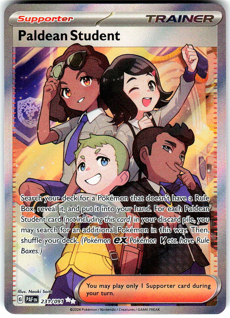 Paldean Student 231/091 Double Rare Paldean Fates Pokemon Holo Lightly Played