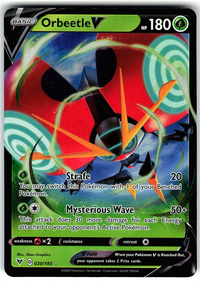 Orbeetle V 020/185 Holo Ultra Rare Vivid Voltage Pokemon Near Mint