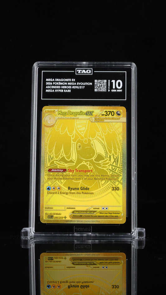 Mega Dragonite EX 295/217 Hyper Rare Ascended Heroes Pokemon TAG 10 Gem Mint