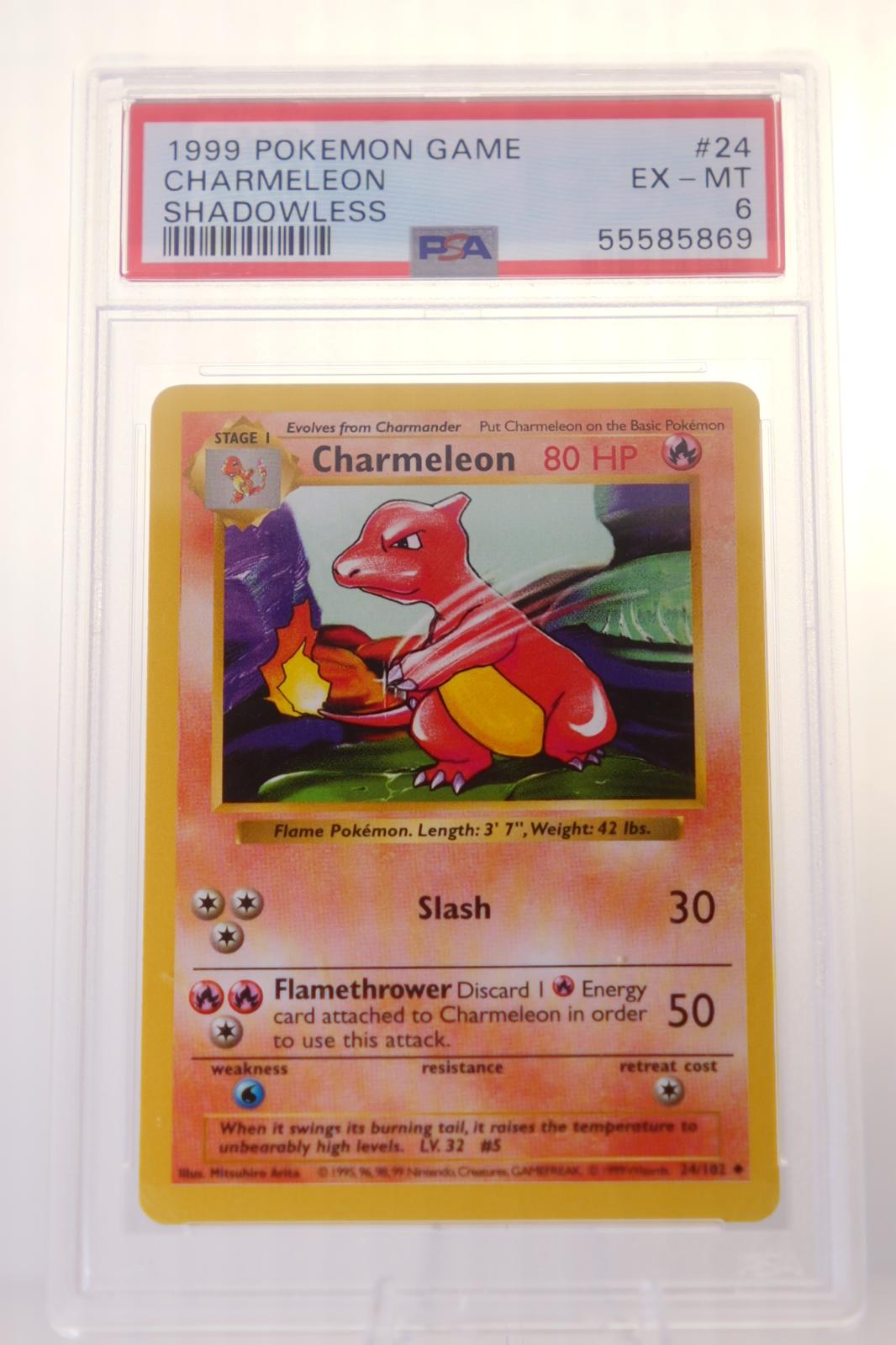 Charmeleon 24/102 Shadowless Game Pokemon PSA 6 Ex-Mt