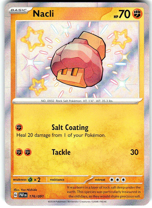 Nacli 176/091 Shiny Rare Paldean Fates Pokemon Holo Near Mint