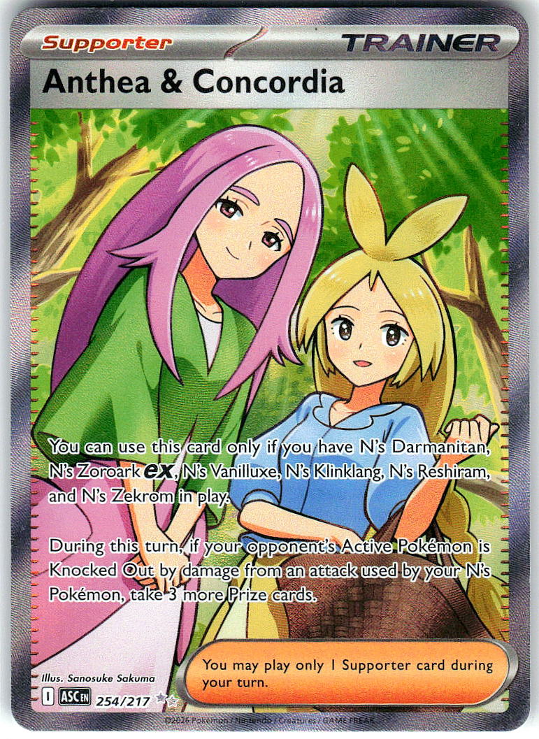 Anthea & Concordia 254/217 Double Rare Ascended Heroes Pokemon Holo Near Mint