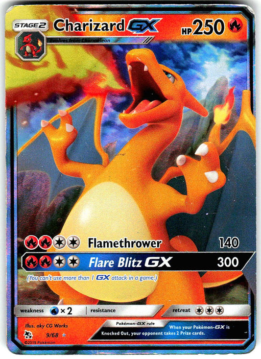 Charizard GX 9/68 Holo Ultra Rare Hidden Fates Pokemon Heavily Played