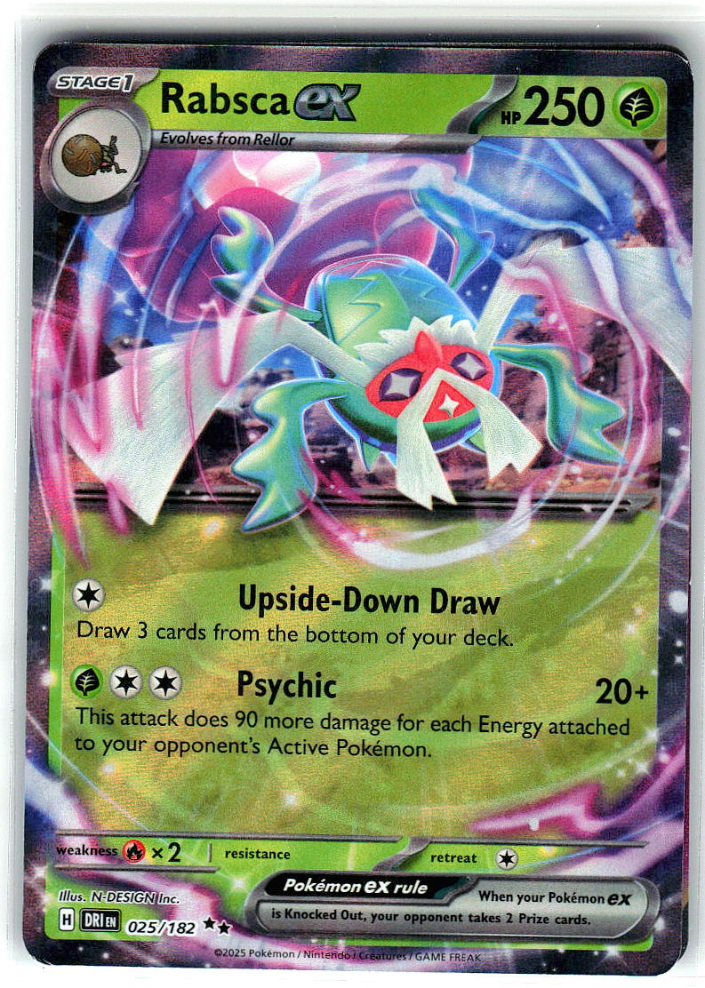 Rabsca ex 025/182 Double Rare Destined Rivals Pokemon Holo Near Mint