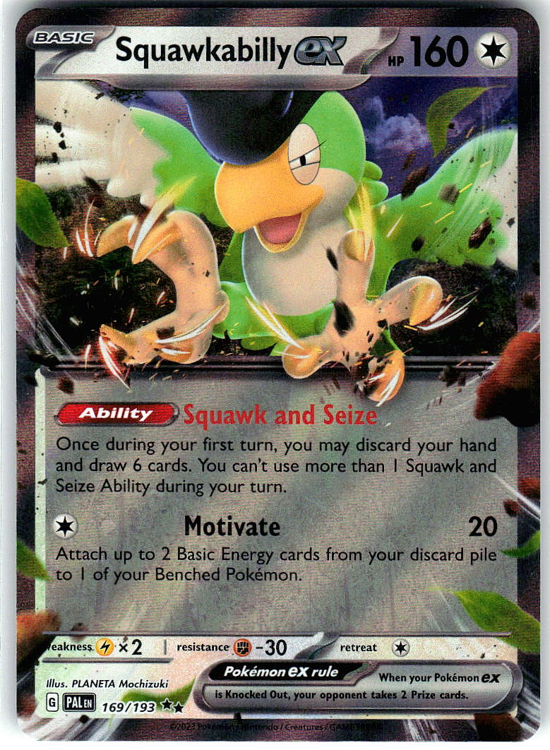 Squawkabilly ex 169/193 Double Rare Paldea Evolved Pokemon Holo Near Mint