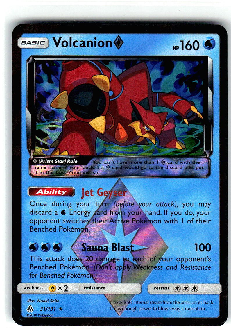 Volcanion ◇ 31/131 Prism Star Rare Forbidden Light Pokemon Holo Lightly Played